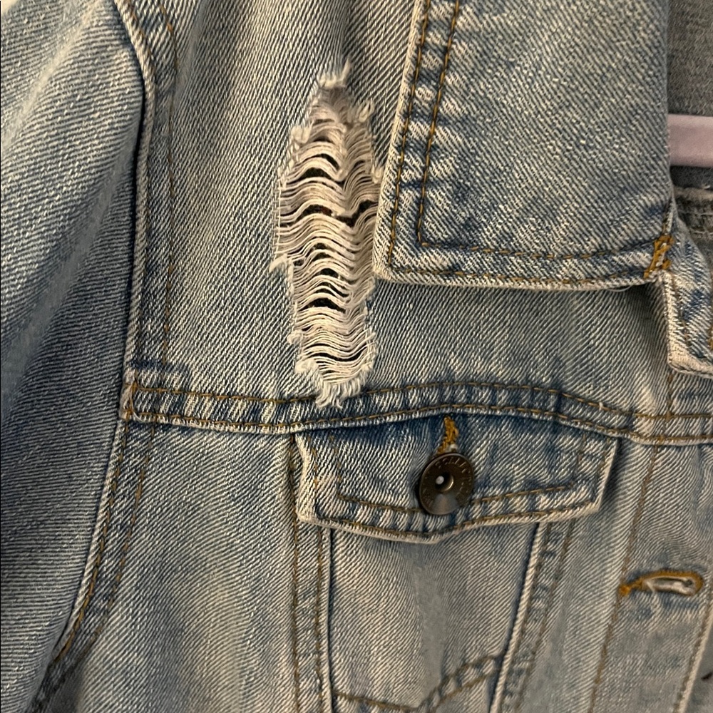 Unique Denim And Suede Patchwork Jacket With A We… - image 8